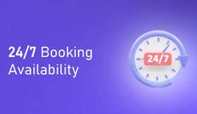 24/7 Booking Available