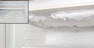 Ice buildup inside the fridge or freezer